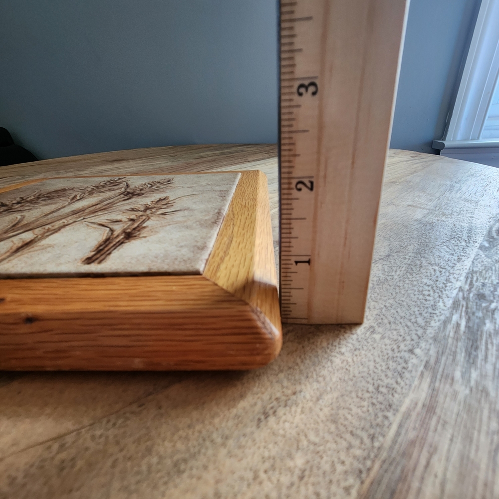 Rustic Vintage Wooden Framed Wheat Artwork Trivet or Wall Hanging - Picture 14 of 14